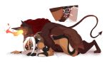  2017 4_toes african_wild_dog all_fours anthro anthro_on_anthro balls breasts canine close-up collar cum cum_in_pussy cum_inside cutaway demon digital_media_(artwork) duo eyes_closed female from_behind_position fur hair hybrid joaquin_(character) kpnsfw lying male male/female male_penetrating mammal mounting multicolored_fur natalie_(titaniumninetales) nude on_front open_mouth penetration penis pink_nose pussy red_hair sex spade_tail toes vaginal vaginal_penetration veilhound yogoat 