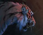  ambiguous_gender black_lips feline fur mammal orange_fur tamberella teeth tiger whiskers white_fur 