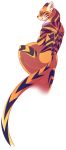  2018 alpha_channel anthro digital_media_(artwork) feline fur male mammal nude orange_fur phation purple_eyes simple_background smile solo striped_fur stripes tiger transparent_background 