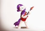  2017 equine female feral friendship_is_magic guitar hair horn jeki mammal musical_instrument my_little_pony playing_guitar playing_music purple_hair rarity_(mlp) simple_background solo unicorn white_background 