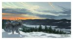  2017 ambiguous_gender day detailed_background digital_media_(artwork) digital_painting_(artwork) feline feral fur grey_fur heyriel mammal outside sky snow solo 