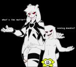  &lt;3 2018 asriel_dreemurr asriel_dreemurr_(god_form) body_marking boss_monster caprine child cub dialogue duo fangs flowey_the_flower foreskin fur glowing glowing_eyes goat horn male mammal navel nude open_mouth penis raxkiyamato red_eyes undertale vein video_games white_fur young 