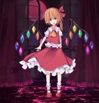  :o absurdres fang flandre_scarlet gavrof highres looking_at_viewer mary_janes moon open_mouth pointy_ears red shoes surprised the_embodiment_of_scarlet_devil touhou wide-eyed wings 