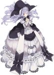  atelier_(series) atelier_sophie black_bow bonnet bow closed_mouth dress frills full_body hands_clasped lace long_hair looking_at_viewer noco_(adamas) official_art one_eye_closed own_hands_together pamela_ibiss purple_hair red_eyes smile solo 