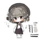  bad_id bad_pixiv_id bangs beret black_hat black_skirt blush brown_eyes brown_hair chibi closed_mouth collared_shirt commentary_request cottontailtokki eyebrows_visible_through_hair flower full_body hair_between_eyes hair_flower hair_ornament hair_rings hat hatoba_tsugu hatoba_tsugu_(character) head_tilt long_sleeves looking_at_viewer pantyhose pleated_skirt rose shirt skirt solo standing suspender_skirt suspenders virtual_youtuber white_background white_flower white_legwear white_rose white_shirt 