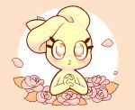  &lt;3 &lt;3_eyes :&lt; anthro blush bonita_(gaturo) cute eyelashes female flower fur gaturo lagomorph looking_at_viewer mammal petals plant pose rabbit solo yellow_fur 