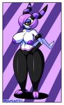  big_breasts big_thighs breasts dreamcastzx1 female hair inverted_nipples looking_at_viewer makeup nipples purple_eyes purple_hair sonic_(series) zeti zola_the_zeti 