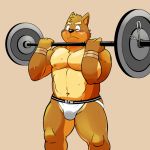  anthro big_muscles bulge canine clothing dog exercise jockstrap kenta_shiba_(character) male mammal muscular muscular_male shiba-kenta shiba_inu simple_background solo underwear weightlifting white_underwear workout 