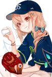  alternate_costume bad_id bad_twitter_id ball baseball baseball_cap baseball_mitt blonde_hair blue_hat blue_shirt bow commentary_request contemporary crystal diamond-shaped_pupils flandre_scarlet gotoh510 hair_bow hair_ornament hairclip hand_up hat head_tilt holding holding_ball looking_at_viewer medium_hair nippon_professional_baseball pants pointy_ears red_eyes shirt short_sleeves simple_background sitting smile solo striped striped_bow symbol-shaped_pupils tokyo_yakult_swallows touhou white_background white_pants wings 