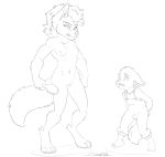  adult_on_cub canine clothing cub female fox male mammal nipples overalls pussy scared sketch spanking twilightwolfette wolf young zooshi 