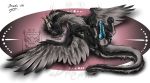  2018 animal_genitalia digital_media_(artwork) dragon drerika erection feral male paws penis watermark wings 