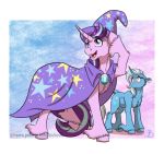  2018 blush cape clothing duo equine female friendship_is_magic hat horn inuhoshi-to-darkpen mammal my_little_pony purple_eyes starlight_glimmer_(mlp) trixie_(mlp) unicorn wizard_hat 