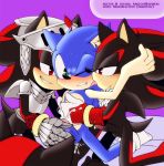  armor balls black_fur blue_fur blush bracelet chest_tuft cum fur green_eyes grin grope group group_sex hedgehog jewelry knight licking male male/male mammal open_maw orgy penis red_eyes red_fur sex shadisfaction shadow_the_hedgehog smile sonic_(series) sonic_the_hedgehog teeth tongue tongue_out tuft 