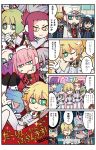  4koma 6+boys artist_name black_hair blonde_hair blue_hair bored candy chin_rest comic copyright_name darling_in_the_franxx food gorou_(darling_in_the_franxx) green_eyes green_hair grey_hair hairband highres hiro_(darling_in_the_franxx) lollipop mato_(mozu_hayanie) mitsuru_(darling_in_the_franxx) multiple_boys multiple_girls nine_alpha nine_beta nine_delta nine_epsilon nine_eta nine_gamma nine_theta nine_zeta partially_translated pink_hair smile translation_request uniform zero_two_(darling_in_the_franxx) 