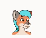  animated anthro black_skin blue_hair canine drone female fox fur gas_mask grey_fur hair mammal mask open_mouth orange_fur redflare500 rubber simple_background smile solo transformation what what_has_science_done white_background wolf woxie yellow_eyes 