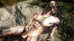  16:9 3d_(artwork) abs anthro argonian balls digital_media_(artwork) erection hair humanoid_penis jewelry leaning leaning_back lizard male masturbation mmoboys_(artist) muscular necklace nude orgasm_face outside penis reptile scales scalie skyrim solo the_elder_scrolls uncut video_games 