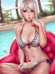  bikini cleavage mirco_cabbia nakiri_alice official_watermark shokugeki_no_soma signed swimsuits 