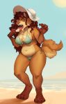  2017 5_fingers anthro bikini bra breasts brown_fur brown_hair bypbap canine cheek_tuft chow chow_chow clothed clothing countershading dog eyebrows eyelashes eyewear facial_piercing female food fur glasses hair hybrid inner_ear_fluff long_hair mammal navel nipples nose_piercing nose_ring outside piercing popsicle pussy red_hair septum_piercing shiba_inu shirt solo standing swimsuit tallulah_(tantrum) tan_fur thick_thighs tuft underwear undressing voluptuous wavy_hair wide_hips 