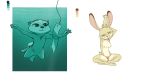 2018 anthro breasts clothed clothing dipstick_ears disney duo female fishing_line hook ittybittykittytittys judy_hopps kris_(zootopia) lagomorph mammal money multiple_images mustelid nipples nude otter rabbit simple_background sitting stretching topless underwater water white_background zootopia 