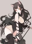  animal_ears black_hair blake_belladonna boots cat_ears chobi_(sakuyasakuhana) commentary_request gambol_shroud gun highres long_hair rwby solo thighhighs weapon work_in_progress yellow_eyes 