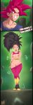  black_hair breasts dragon_ball dragon_ball_super kefla nipples open_mouth pussy red_hair shaved_pussy son_gokuu tongue_out 