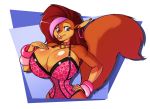  2018 alpha_channel anthro big_breasts breasts brown_hair buckteeth cleavage clothed clothing collar colored_nails corset ear_piercing eyelashes female hair hi_res huge_breasts lingerie looking_at_viewer mammal marika_(teer) multicolored_hair piercing pink_hair purple_eyes rodent solo squirrel teer teeth thick_bottom_lips two_tone_hair 