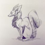 ambiguous_gender canine feral mammal reedflower sitting sketch solo traditional_media_(artwork) 