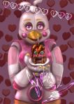  2018 animatronic anthro avian beak bird candy chicken chocolate digital_media_(artwork) female five_nights_at_freddy&#039;s food freddy_fazbear&#039;s_pizzeria_simulator funtime_chica_(fnaf) funtime_cupcake_(fnaf) machine mammal robot shinku426_off simple_background video_games 