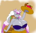  2016 amber_(igph) assisted_exposure big_breasts bra breasts clothing cup diancie duo eyewear female food glasses huge_breasts humanoid igphhangout legendary_pok&eacute;mon nekeisha_(igph) nintendo pok&eacute;mon pok&eacute;mon_(species) surprise tray underwear video_games whimsicott 