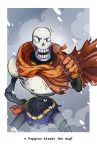 animated_skeleton bone clothed clothing looking_at_viewer male open_mouth papyrus_(undertale) pwcsponson skeleton solo standing teeth torn_clothing undead undertale video_games 