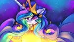  2018 digital_media_(artwork) equine female feral friendship_is_magic hair horn mammal multicolored_hair my_little_pony oksara princess_celestia_(mlp) purple_eyes unicorn 