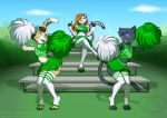  anthro ash_(ashkelling) brown_hair cheerleader clothed clothing domination feline female female_domination fur hair hypnosis keilani kittydee leopard male mammal mind_control panther rahka red_hair smile spots tiger tongue white_fur 