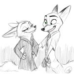  2017 anthro canine daughter disney duo fan_character father father_and_daughter female fox fur hi_res isabelle_wilde male mammal nick_wilde parent sketch trashasaurusrex zootopia 