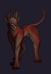  animal_genitalia canine eyeless feral kea_(artist) male mammal monster muscular open_mouth sheath simple_background solo standing teeth 