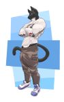  anthro bulge clothed clothing crossed_arms feline javkiller male mammal muscular muscular_male smile solo standing 