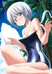  cleavage konpaku_youmu myon nori_tamago school_swimsuit swimsuits touhou wet wet_clothes 