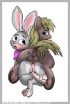  2018 after_sex anal animal_genitalia animal_pussy anus balls butt clitoris colored digital_media_(artwork) disney duo equine feet female fur gaping gaping_anus gaping_pussy hair hooves horse judy_hopps korafuro lagomorph male male/female mammal my_little_pony open_mouth pony presenting pussy rabbit simple_background tongue zootopia 