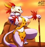  2018 big_breasts blaze_the_cat breasts cat claws clothing cornchip21 cricket-inc exposed_chest feline female huge_breasts loincloth looking_at_viewer mammal nipples primal_clothing sonic_(series) toe_claws 