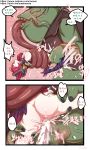  ahegao ass bestiality blush breasts censored comic cum cum_inside hair_over_one_eye korean league_of_legends long_tongue nipples penis pussy rape restrained rolling_eyes sex speech_bubble tahm_kench text tongue translation_request xayah yugion 
