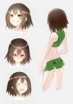  &gt;:&lt; :&lt; ass bad_id bad_pixiv_id baka_to_test_to_shoukanjuu blush brown_hair commentary_request crossdressing green_eyes grin hair_ornament hairclip highres kinoshita_hideyoshi male_focus nero2 open_mouth otoko_no_ko skirt smile solo tears 