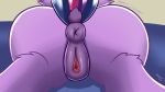  16:9 2017 anus butt clitoral_winking clitoris dock english_text equine female feral friendship_is_magic fur hair horse lying mammal multicolored_hair my_little_pony on_front pony presenting presenting_anus presenting_pussy purple_fur pussy raised_tail solo stargazer text twilight_sparkle_(mlp) 