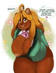  &lt;3 &lt;3_eyes anthro arnachy arthropod bear bee big_breasts blazer blonde_hair blouse bottomless breasts brown_fur clothed clothing female floral_background fur hair hairclip honey_mandise huge_breasts insect leaning leaning_forward long_hair looking_at_viewer mammal nipple_bulge nipple_slip nipples open_mouth pussy shirt smile solo speech_bubble thick_thighs yellow_eyes 