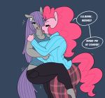  anthro big_breasts breasts earth_pony english_text equine fan_character female female/female friendship_is_magic horse huge_breasts hugtastic_pinkie_pie licking mammal maud_pie_(mlp) my_little_pony pinkie_pie_(mlp) pony somescrub text tongue tongue_out 