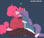  anthro big_breasts breasts duo earth_pony english_text equine fan_character female female/female friendship_is_magic horse huge_breasts hugtastic_pinkie_pie incest kissing mammal maud_pie_(mlp) mistletoe my_little_pony pinkie_pie_(mlp) plant pony sibling sisters somescrub text 