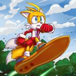  anthro canine clothing debrodis fox gloves male mammal miles_prower solo sonic_(series) video_games 