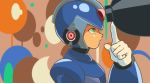  android commentary_request gloves green_eyes hakushin helmet index_finger_raised male_focus profile rockman rockman_x solo white_gloves x_(rockman) 