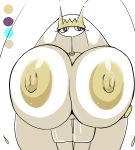  2018 antennae anthro areola arthropod big_breasts breasts color_swatch eyelashes female huge_breasts hyper hyper_breasts insect nintendo nipples petronoise pheromosa pok&eacute;mon pok&eacute;mon_(species) purple_eyes simple_background solo standing ultra_beast video_games white_background white_skin 