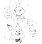  anthro canine comic disney duo female fox hi_res judy_hopps judylavernehopps lagomorph male mammal nick_wilde rabbit zootopia 