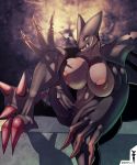  2018 anthro balls big_breasts big_penis breasts dickgirl digital_media_(artwork) dnp101 dragon erection heartless intersex kingdom_hearts nipples nude penis simple_background solo square_enix video_games 