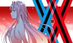  bangs breasts closed_mouth darling_in_the_franxx eyebrows_visible_through_hair from_side green_eyes hair_censor hiroki_(hirokiart) horns large_breasts long_hair looking_at_viewer looking_to_the_side nude pink_hair profile signature solo tongue tongue_out very_long_hair zero_two_(darling_in_the_franxx) 